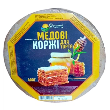 Коржі МЕДОВІ ТМ Домашні Продукти 400г