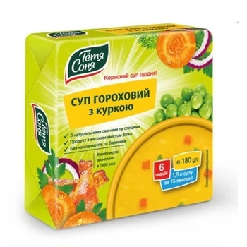 Суп гороховий з куркою Тьотя Соня Брикет 180г