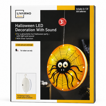 LED декорация LIVARNO Home «Паук» для Хэллоуина со звуком и таймером