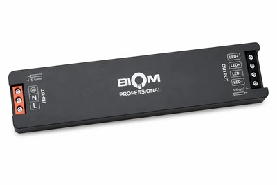 Ультратонкий блок живлення BIOM BPTH-12-200 12V 200W 16.6A IP44 Slim 13 мм 154×34×13 мм для потужних LED стрічок