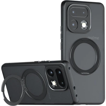 Защитный чехол Deexe Matte Skin Kickstand with MagSafe для Realme 16 Pro Plus - Black
