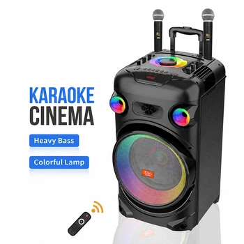 RGB Портативная колонка с 2шт JBL PartyBox микрофонами SING-E JQS913 12" 80Вт Акустическая система для караоке