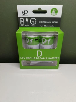 Аккумуляторная батарейка тип D R20 Smartoools 12000 mWh 8000 mAh 2 шт та кабель 1 шт. 1 комплект