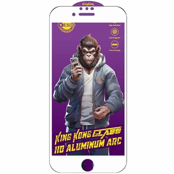 Защитное стекло 5D Anti-static Purple (тех.пак) для Apple iPhone 7 / 8 / SE (2020) (4.7") Білий