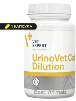 Харчова добавка (вітаміни) при сечокам’яній хворобі котів VetExpert UrinoVet Cat Dilution, 1 капсула (5902414201521)