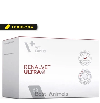 Харчова добавка (вітаміни) для нирок котів VetExpert RenalVet Ultra, 1 капсула (5902414212718)