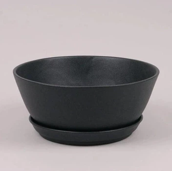 Горшок керамический Flora Бонсайница крошка, 2,5 л, черный, 22,7×10 см (10008)
