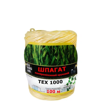 Шпагат полипропиленовый крученный желтый ЗРостай, 100 м (1000 tex) (3864-06)