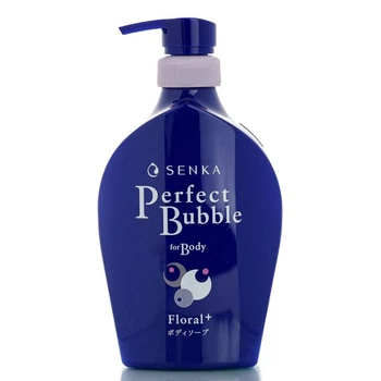 Увлажняющий гель для душа с гиалуроновой кислотой и шёлком Shiseido Senka Perfect Bubble for Body Floral + 500 мл