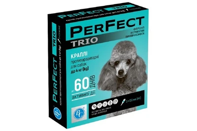 Perfect Trio для собак до 4 кг - капли на холке от блох, клещей и гельминтов, 3 пипетки по 0,6 мл