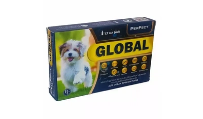 Perfect Global для собак — капли на холке от блох, клещей и гельминтов, 1,7 мл