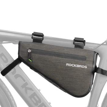 Велосумка Rockbros на раму 40х23х6 см вологозахисна з TPU покриттям та світловідбивними елементами для зручного перевезення речей під час велопоїздок та туристичних подорожей містом для активних велосипедистів