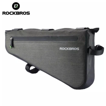 Велосумка Rockbros под раму 5 л с влагозащитными молниями и светоотражающим логотипом для павербанка аксессуаров Черная