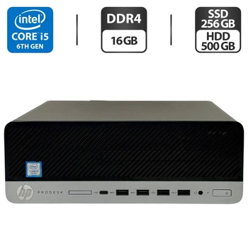 Компьютер HP ProDesk 600 G3 SFF / Intel Core i5-7500 (4 ядра по 3,4 - 3,8 ГГц) / 16 GB DDR4 / 256 GB SSD + 500 GB HDD / Intel HD Graphics 530б/у