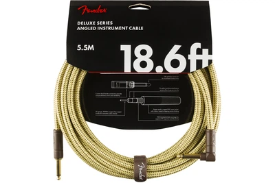 Кабель инструментальный FENDER CABLE DELUXE SERIES 18.6' ANGLED TWEED
