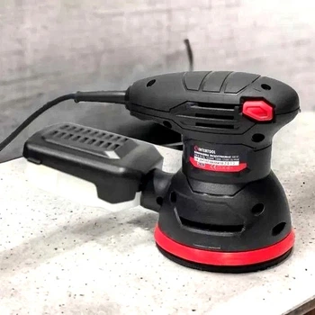 Эксцентриковая шлифмашина Intertool 300 Вт 125 мм с регулировкой оборотов для финишной обработки дерева штукатурки металла профессиональный инструмент для шлифовки поверхностей с системой пылеудаления и подошвой на липучке для быстрой замены абразива