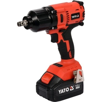 Гайковерт ударный Yato YT 82806 аккумуляторный бесщеточный 18 В 3 Ач 700 Нм с кейсом 1 2 дюйма для автосервиса и строительства монтажный инструмент с подсветкой мощный для колес профессиональный беспроводной Li Ion 18В 3Ач 700Нм