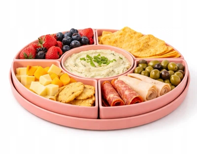 Набор тарелок для подачи закусок из меламина розовый 29 см 6 элементов Serving Platter