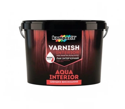 Лак інтер'єрний Kompozit AQUA INTERIOR шовковисто матовий 10л