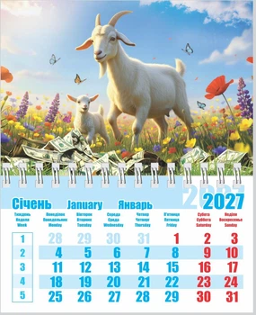 Календарь Контраст на магните (130x160мм) на 2027 год Козы - 01