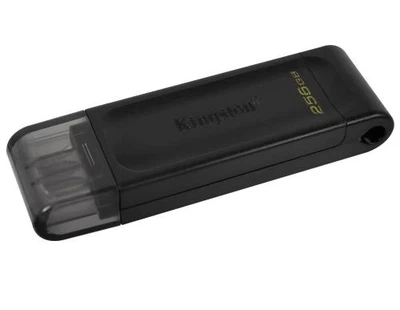 Флеш накопичувач USB 256Gb Kingston DataTraveler 70, Black, Type-C 3.2 Gen 1 (DT70/256GB)