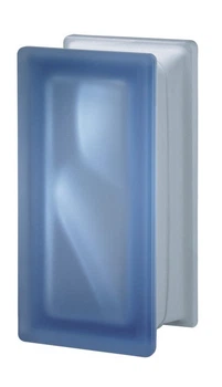 Стеклоблок фиолетовый половинка "Волна" матовый Blue R09/O sat