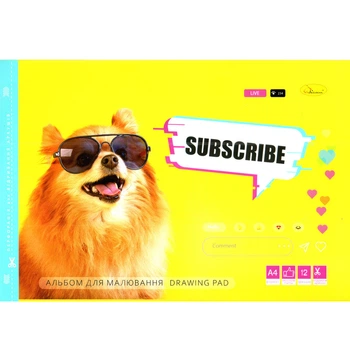 Альбом для рисования "Subscribe" АП-0302-13, 12 листов