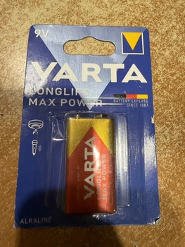 Батарейка VARTA Longlife Max Power 9V (6LR61, Крона) Alkaline | Лужна батарея