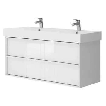 Тумба з раковиною та сифоном Devit Quadra 120см (083120W)