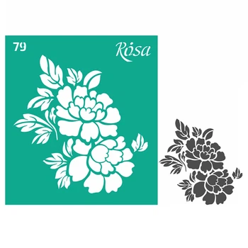 Многоразовый трафарет "№ 79" 3625184 самоклеящийся 9х10 см Rosa 3625184