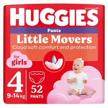 Підгузки Huggies Little Movers/Pants 4 (9-14 кг) для дівчаток 52 шт