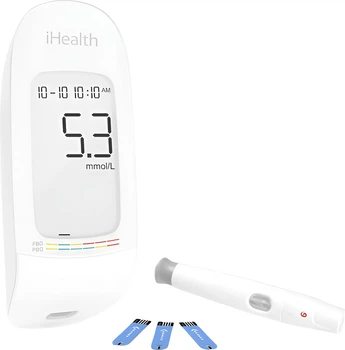 Глюкометр IHealth Ninebot для домашнего использования, тест-полоски для измерения уровня глюкозы в крови, 100 полосок + 100 игл для забора крови, точное измерение.