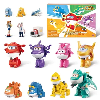 Набір ігрових фігурок-трансформерів Супер Крила Super Wings SW Dinosaurs World Adventure Set
