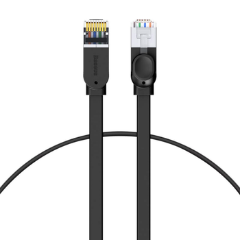 Кабель RJ45 Gigabit Ethernet 5м CAT6 плоский черный для подключения компьютера Baseus PCWL-D01