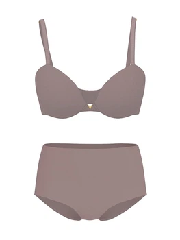 Бесшовный комплект белья Victoria's Secret бюст Push-up и трусики брифы 1161428785 (Коричневый 34A/S)