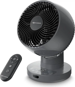 Вентилятор MYCARBON MF07, настольный, тихий 20 дБ, 3D вращение, пульт, 10 скоростей, таймер