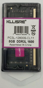 Оперативна пам'ять для ноутбука KLLISRE DDR3L 8GB 1600 MHz (PC3L-12800S CL11 1.35V / 1.5V) SO-DIMM