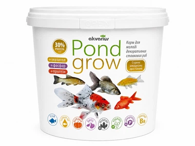 Корм для прудовых рыб Аквариус Понд гроу, пеллеты (Pond Grow) - 5 л (1.2кг)