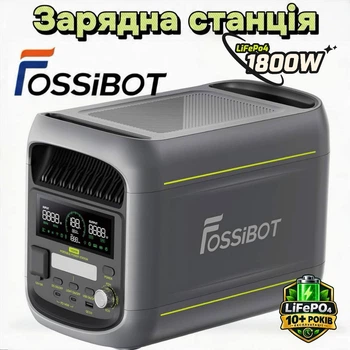 Портативна зарядна станція FOSSiBOT F1800, Power 1800W / 1024Wh LiFePO4 літій-залізо-фосфат