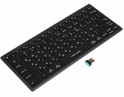Клавіатура A4Tech FBX51C Bluetooth+USB-ресивер 2.4 ГГц Eng/Ukr Темно-сіра