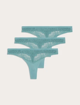 Набор трусиков Marks&Spencer стринги thongs 14(42) 3 шт teal 0269
