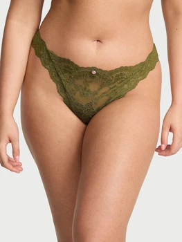 Трусики танга женские Victoria's Secret 585765692 XL Зеленые (1161413007)