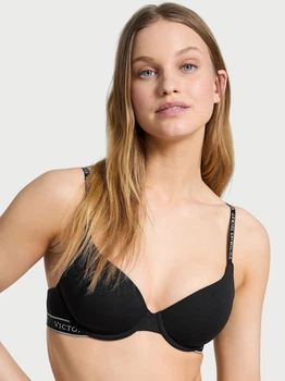 Бюстгальтер с косточками хлопковый Victoria's Secret 24738964 36D Черный (1159864071)