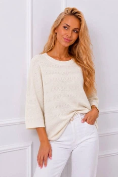 Футболка американка KISS ME тонкая вязка размер 56-58 (2XL/3XL) молочный