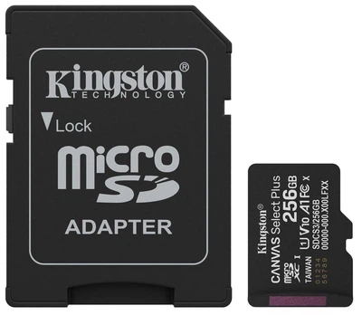 Карта памяти KINGSTON 256GB microSDXC Canvas Select Plus Gen3 + Adapter (SDCS3/256GB)