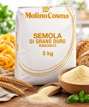 Борошно семола Semola Rimacinata 5 кг Molino Cosma 12% білка – італійське пшеничне борошно з твердих сортів пшениці Durum для пасти, макаронів, локшини, піци, хліба, фокачі, випічки, тіста