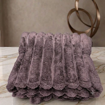 Плед-покривало Смужка Шарпей двоспальний Solafa HomeTextiles180х200см Пильна троянда
