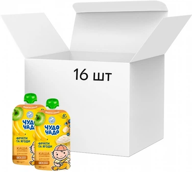Упаковка каши злаковой Чудо-Чадо фрукты и ягоды 90 г х 16 шт (4820016254329)