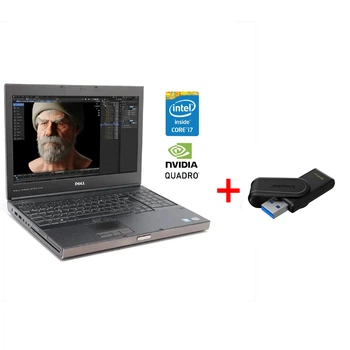 Мобильная рабочая станция Б-класс Dell Precision M4700 / 15.6" (1920x1080) TN / Intel Core i7-3630QM (4 (8) ядра по 2.4 - 3.4 GHz) / 8 GB DDR3 / 500 GB HDD / nVidia Quadro K1000M, 2 GB GDDR3, 128-bit / WebCam / DVD-ROM б/у + Накопитель 64GB