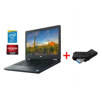Ігровий ноутбук Б-клас Dell Latitude E5570 / 15.6" (1920x1080) IPS / Intel Core i7-6820HQ (4 (8) ядра по 2.7 - 3.6 GHz) / 16 GB DDR4 / 256 GB SSD / AMD Radeon R7 M370, 2 GB GDDR5, 128-bit / WebCam / Win 10 Pro б/в + Подарунок Накопичувач Kingston 64GB